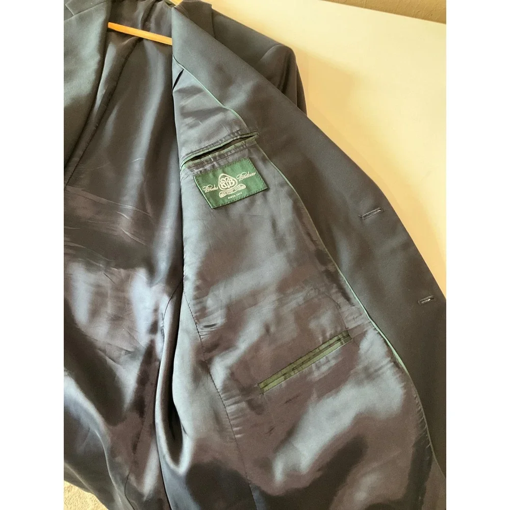 Vintage Loro Piana Brooks Brothers Blazer Sports Coat Wool Metal Button Classic